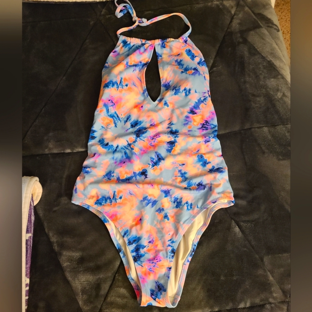 PINK Victoria's Secret Tie Dye Keyhole Swimsuit - LARGE